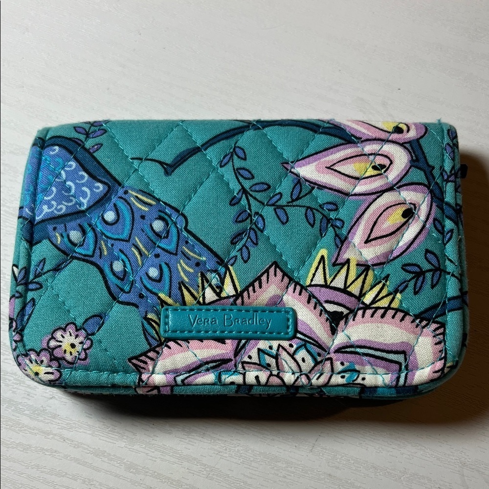 Vera Bradley Teal and Pink Quilted Wallet d05